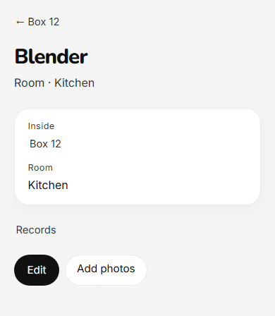 Blender item record inside Box 12